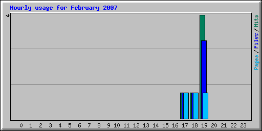 Hourly usage for February 2007
